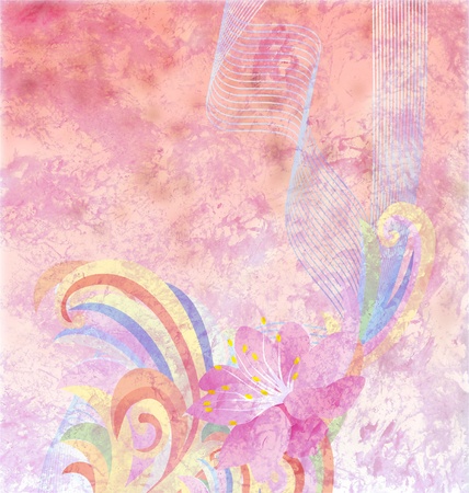 abstract pink flower background grunge retro vintage pa er textureの写真素材