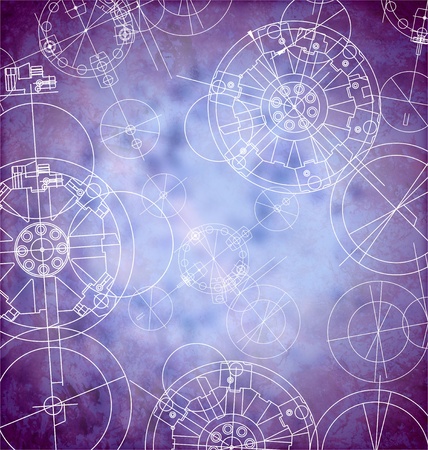 blue tech grunge illustrationの写真素材