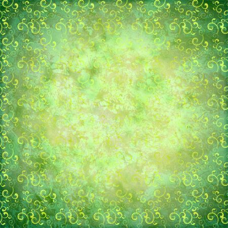 green flourishes grunge background patternの写真素材