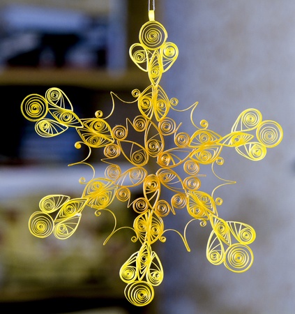 Beautiful paper snowflakeの写真素材