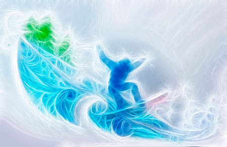 abstract winter snowboard illustration