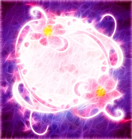 grunge pink flowers on purple background paperの写真素材