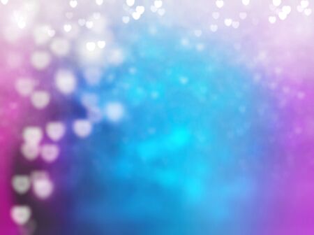 hearts bokeh winter background with lightsの写真素材