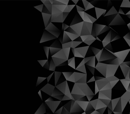 low poly triangles black border backgroundのイラスト素材