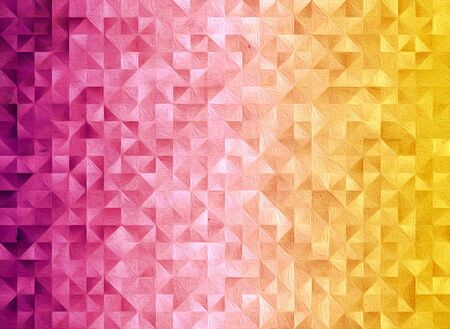 magenta, pink and yellow triangle texture gradient gemstone backgroundの写真素材