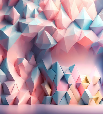 Abstract 3d rendering of low poly background. Futuristic polygonal background. Triangular shape.の素材