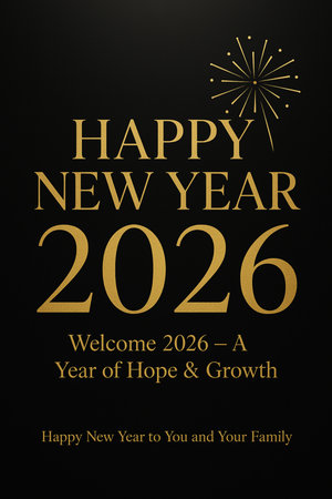 Happy New Year Greeting Card Template. Vector Illustration.の写真素材