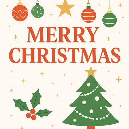 Merry Christmas Greeting Card. Vector Illustration EPS10の写真素材