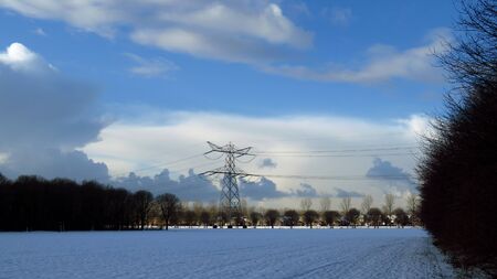 Panorama of Town Covered in Snowの写真素材