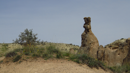 Panorama of Bunny Shaped Rock Formation at Devrent, Imaginary Valley, Cappadociaの写真素材