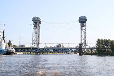 Bridge for the passage is ship with the large overall sizesの写真素材