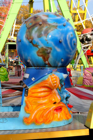 Fragment of attraction with the large blue globeの写真素材