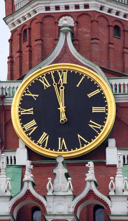 Chimes of bells on the Spasskoy tower of the Moscow Kremlinの写真素材