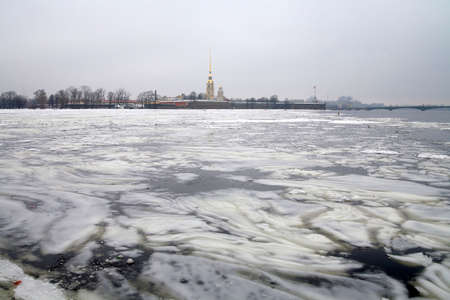 View of fortress from the side of the Nevaの写真素材