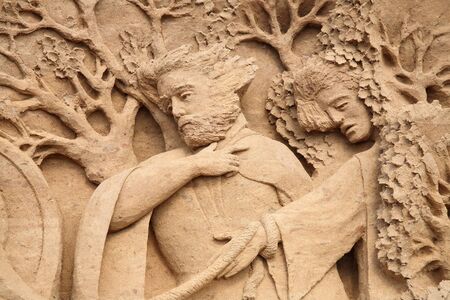 Figures from the sandの写真素材