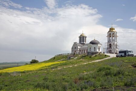 Building on Caucasus of new monastery 