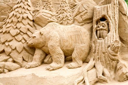 competition, contest, exhibition, exhibit, exposure, display, statue, sculpture, composition, sandy, sand, mixture, grain, breed, sedimentary, form, design, creation, art, skill, image, fantasy, bird, raven, crow, nature, wild, scavengerFigures from the sの写真素材