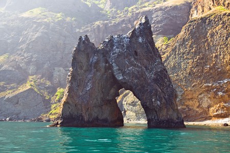 Kara Dag Mountain. Golden gateの写真素材