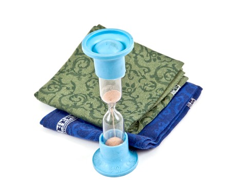 Clock and handkerchiefs