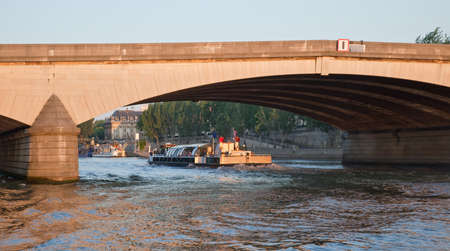 Bridge on the river the Seine. Eveningの写真素材