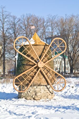 Mill - the flowerbed の写真素材