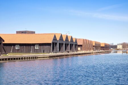 Houses on the shoreの写真素材