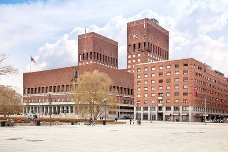 Urban view, the area before a town hallのeditorial素材