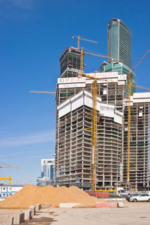 RUSSIA, MOSCOW - April 10,2014: Towers of modern international exhibition complex Moscow-City
のeditorial素材