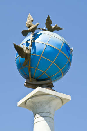 UKRAINE, KIEV - May 10,2012: Monument reference point distances from the center of Kievのeditorial素材