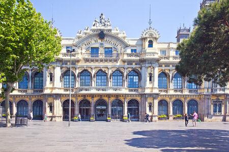 SPAIN, BARCELONA - May 5.2014: Ancient building Advice of port works, monument of architecture on the area of Columbusのeditorial素材