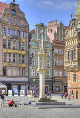 POLAND, WROCLAW - May 08 2014  Pillory on an square in the historical center of ancient cityのeditorial素材