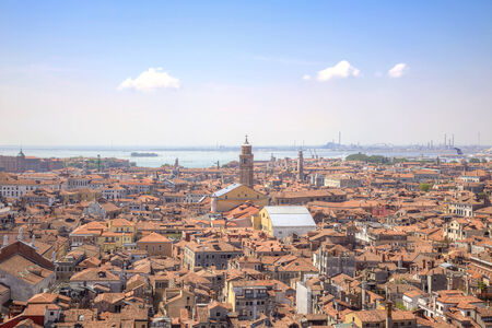 View of city Venice from the height of bird flight のeditorial素材