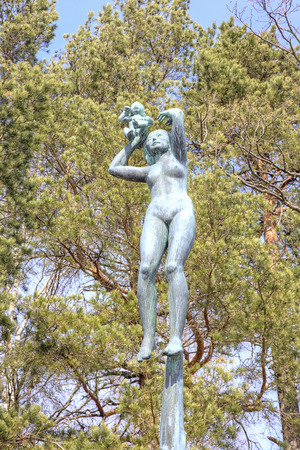 SWEDEN, STOCKHOLM - May 04.2013: Statues of the world-famous sculptor Carl Milles in park Millesgarden. Long worked in France, America and Swedenのeditorial素材