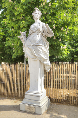 Sculpture Ceres or Lete. Part of the palace and park complex in the historic center of the city Paris のeditorial素材
