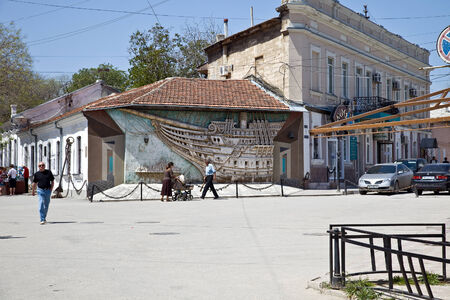 CRIMEA, FEODOSIA - May 25.2014: Dwelling-house, where Russian writer Green lived. Now it housed the museumのeditorial素材