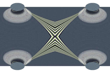 Abstract picture, weaving of rays and lines
