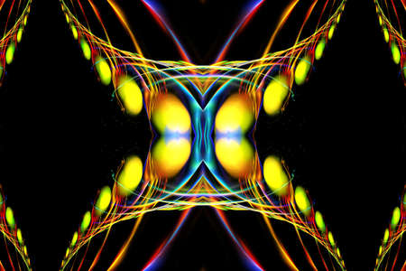 Abstract picture, weaving of rays and lines