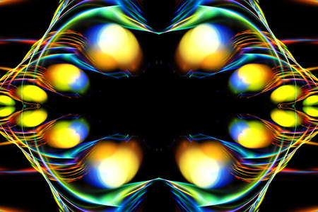 Abstract picture, weaving of rays and lines