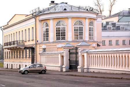 An ancient merchant mansion is in the historical center of city of Moscowのeditorial素材
