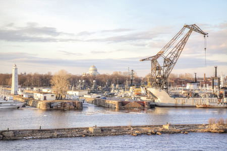 RUSSIA, KRONSTADT - April 27.2013: Port city on the island of Kotlinのeditorial素材