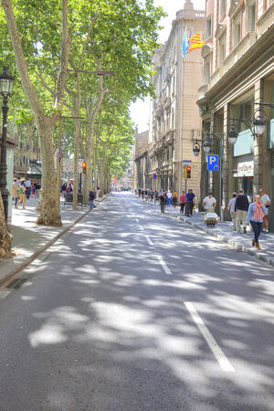 SPAIN, BARCELONA - May 5.2014: Road through the city streets