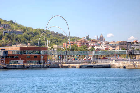 SPAIN, BARCELONA - May 5.2014: Place for the mooring of tourist liners in municipal portのeditorial素材