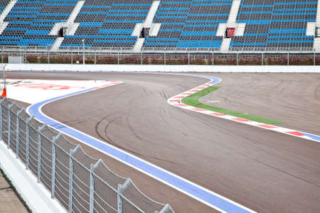 CAUCASUS, SOCHI, RUSSIA - April 27.2015: Sporting circular route for competitions Formula I round the sports competition area. A route goes by the stadiums of the Winter sports competition games 2014のeditorial素材