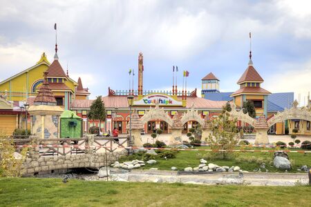 CAUCASUS, SOCHI, RUSSIA - April 27.2015: First in Russia thematic park of entertainments. Located next to the sports competition stadiums and already became sightのeditorial素材