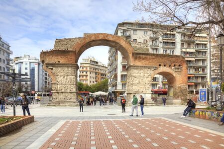 THESSALONIKI, GREECE - March 17.2016: Medieval Arch Galerius in the old city preserved until today. The arch was built in 298 to 299 yearsのeditorial素材