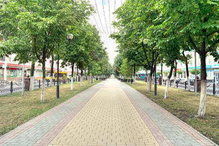 GOMEL, REPUBLIC BELARUS - June 19.2016: Boulevard on Pobedy in historical part of cityのeditorial素材
