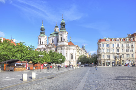 PRAGUE, CZECH REPUBLIC - May 06.2012: Church of Saint Nicholas, the church at the Old Town Square in Prague, monumental religious building, the main church of the Czechoslovak Hussite Churchのeditorial素材
