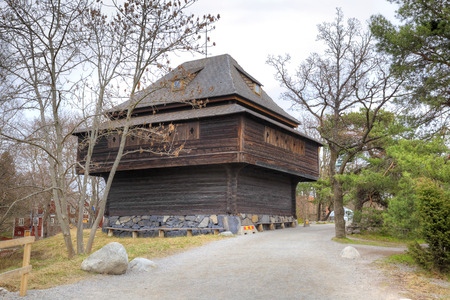 STOCKHOLM, SWEDEN - May 04.2013: Ethnographic complex the open air museum Skansen, located on Djurgarden Island in Stockholm. Rural houseのeditorial素材