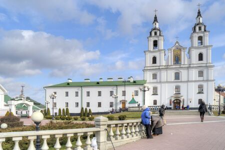 BELORUSSIA, MINSK - March 11.2017: Cathedral of the Descent of the Holy Spirit the main temple of the Belarusian exarchate of the Russian Orthodox Churchのeditorial素材
