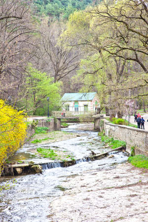 KISLOVODSK, RUSSIA - April 30.2015: Riverbed of the river Olkhovka in a municipal parkのeditorial素材